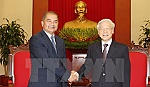 Tổng Bí thư tiếp Đoàn đại biểu Đảng Nhân dân Cách mạng Lào