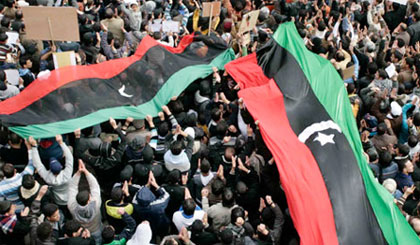  Người dân Libya trong một cuộc tuần hành vì hòa bình. Ảnh: Gulf Times