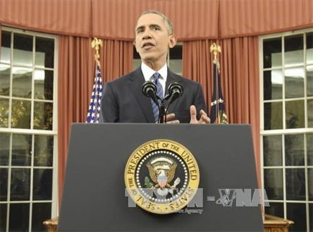 Tổng thống Mỹ Barack Obama đã có bài phát biểu đặc biệt gửi tới người dân về những nỗ lực chống khủng bố. Ảnh: VNA