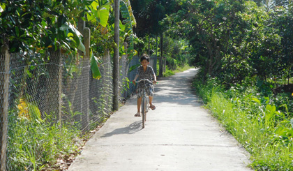 Một tuyến đường giao thông liên ấp Tân Luông A được thực hiện theo phương châm “Nhà nước và nhân dân cùng làm”.