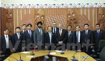Chủ nhiệm Ủy ban Pháp luật của Quốc hội Phan Trung Lý làm việc tại Quốc hội New Zealand. Ảnh: Khánh Linh/Vietnam+