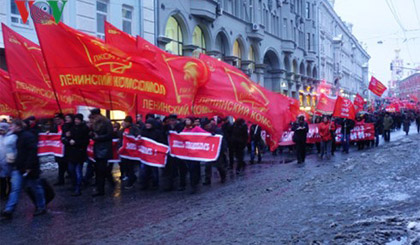 Đoàn tuần hành, mít tinh không chỉ là người dân Moscow mà còn có cả người dân từ các tỉnh lân cận. Ảnh: vov.vn