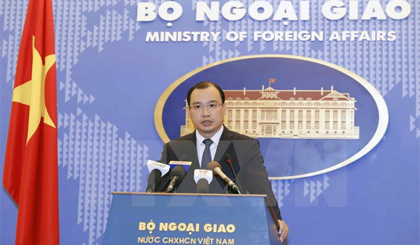 Người phát ngôn Bộ Ngoại giao Lê Hải Bình phát biểu tại buổi họp báo. Ảnh: An Đăng/TTXVN