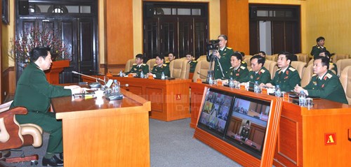 Quang cảnh buổi giao ban.