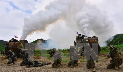 Binh sỹ Mỹ, Hàn Quốc tham gia một cuộc tập trận chung. Nguồn: AFP/TTXVN