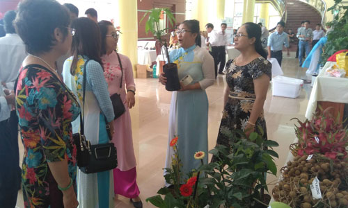Tham quan, tìm hiểu các sản phẩm nông nghiệp chủ lực.            						                                                                                                                                          Ảnh: nguyễn sự