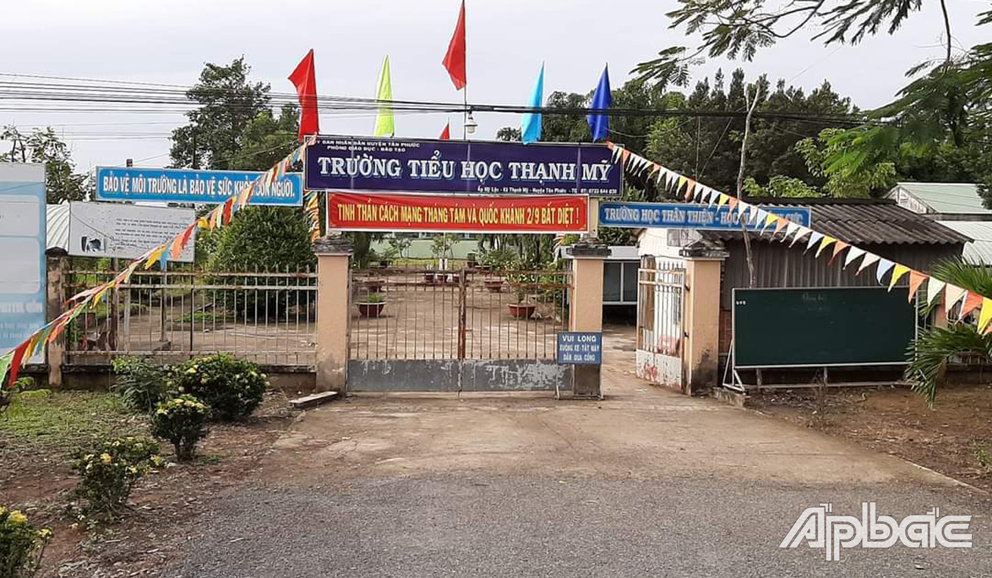 Trường Tiểu học Thạnh Mỹ, xã Thạnh Mỹ, huyện Tân Phước đạt chuẩn Quốc gia. 