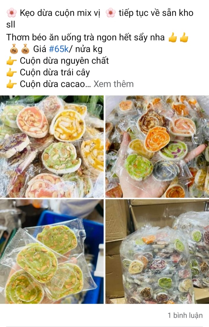 Hàng tết được bày bán qua mạng.