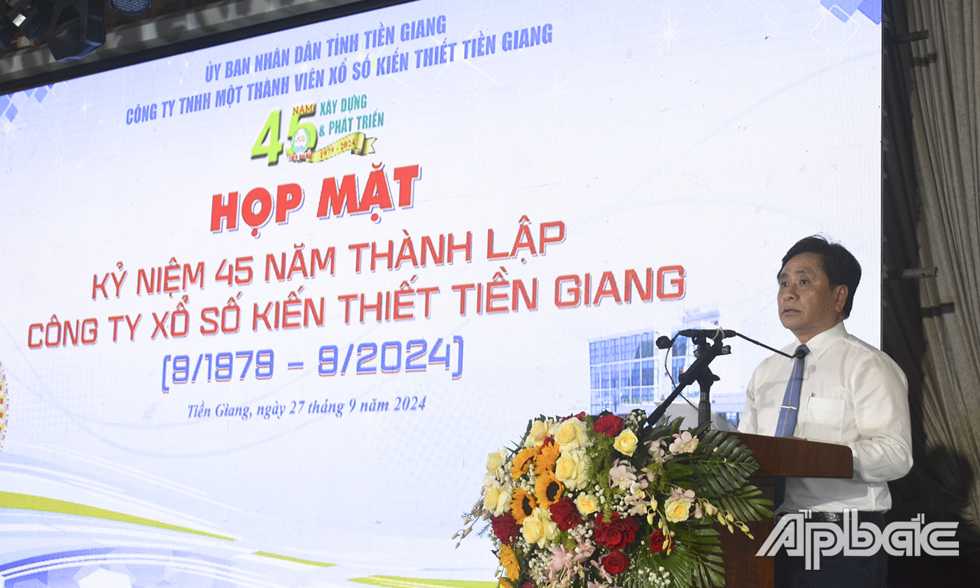 Đồng chí Trần Văn Dũng phát biêu tại buổi lễ.