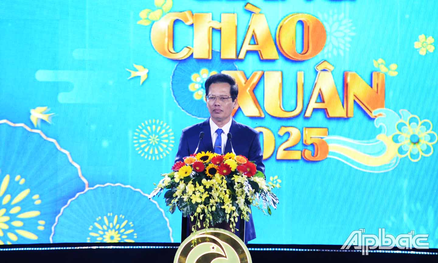 Đồng chí Nguyễn Thành Diệu phát biểu tại chương trình.