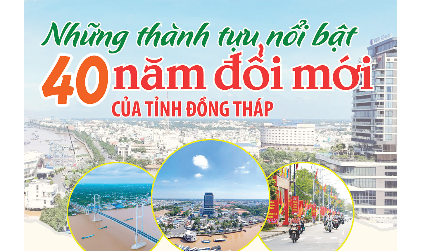 [Inforgraphic] Những thành tựu nổi bật 40 năm đổi mới của tỉnh Đồng Tháp