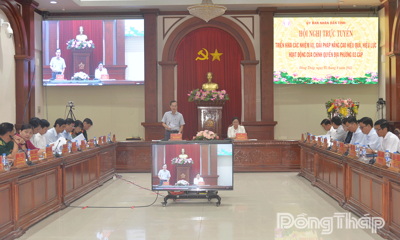 Quang cảnh tại điểm cầu Trung tâm Hội nghị tỉnh.