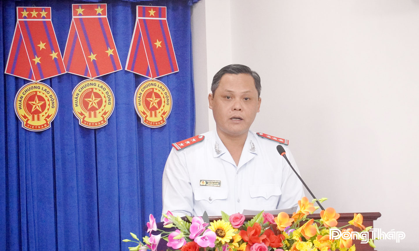 Đồng chí Nguyễn Chí Hải, Phó Chánh Thanh tra tỉnh phát biểu phát động Phong trào thi đua yêu nước giai đoạn 2025 - 2030.