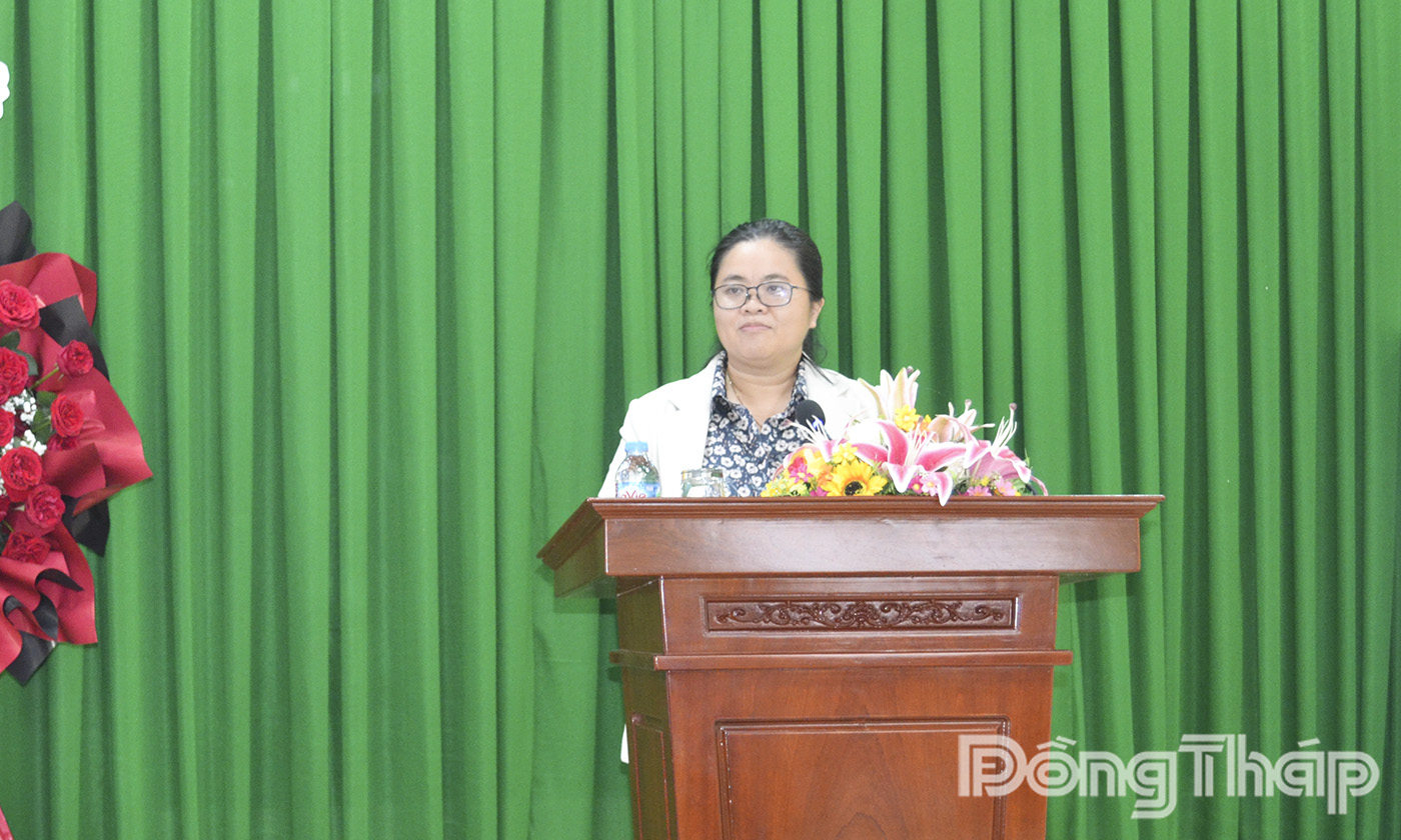 Bà Lê Thị Thảo Trinh, Tổng Giám đốc Công ty TNHH ORGA Việt Nam phát biểu tại lễ.