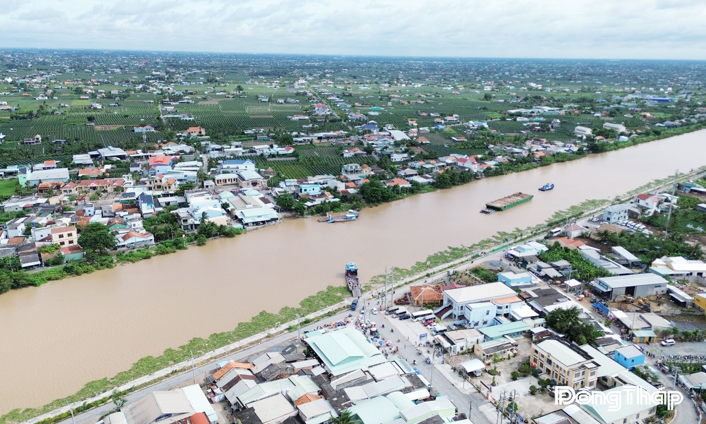 Dự án Nâng cấp kinh Chợ Gạo giai đoạn 2 nhìn từ trên cao.