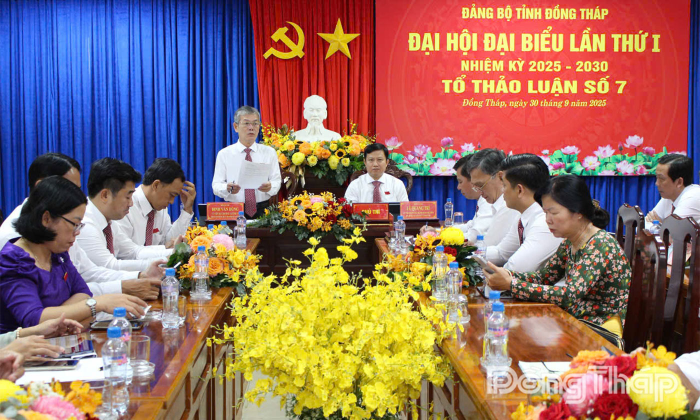 Quang cảnh tại phiên thảo luận tại Tổ thảo luận số 7.