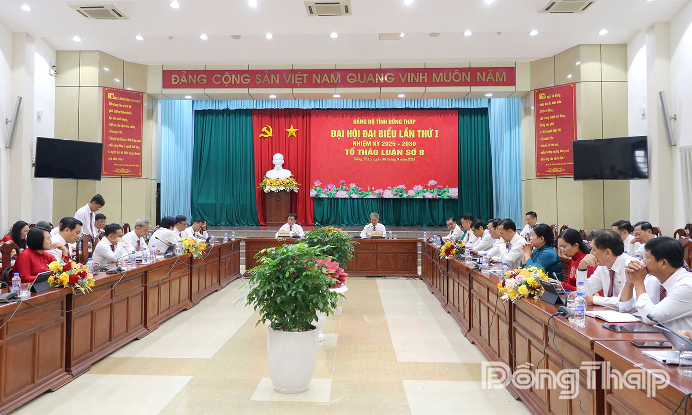 Quang cảnh tại phiên thảo luận tại Tổ thảo luận số 8.