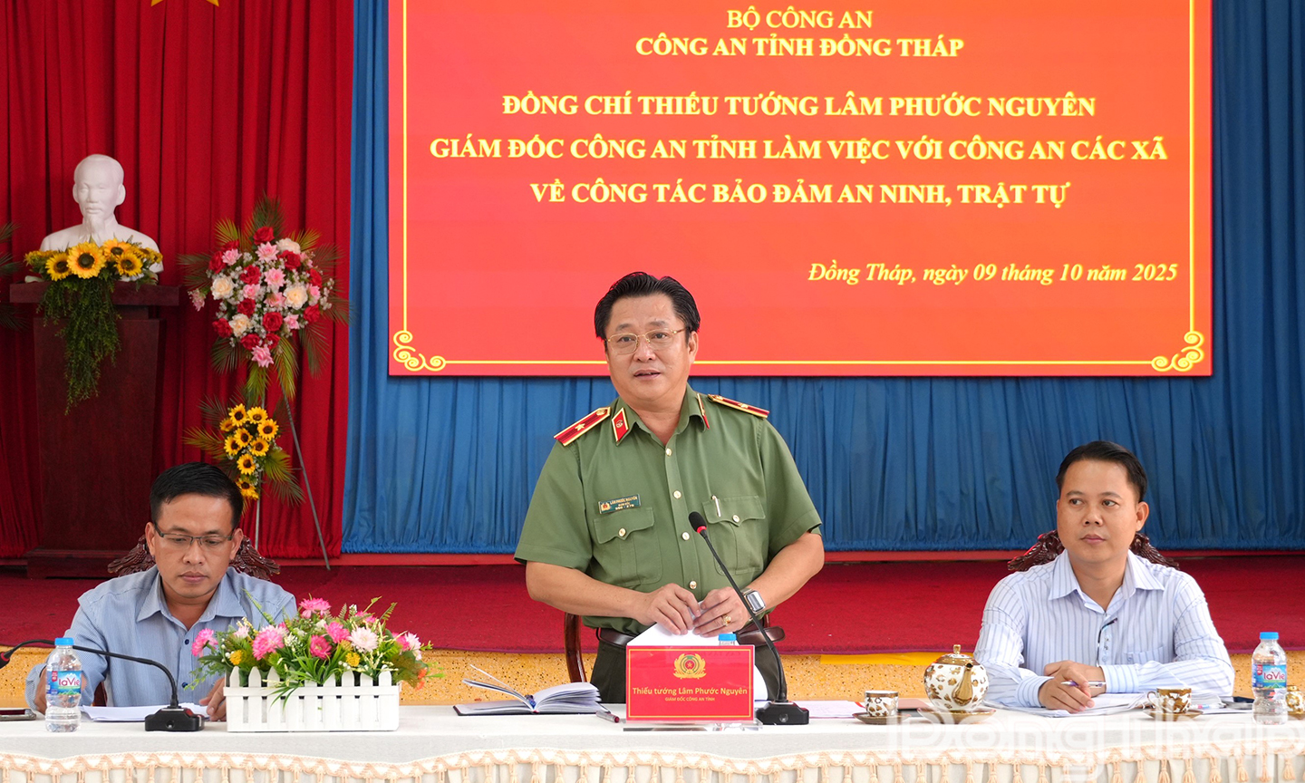 Giám đốc Công an tỉnh làm việc với Công an các xã phía Đông về công tác đảm bảo an ninh trật tự