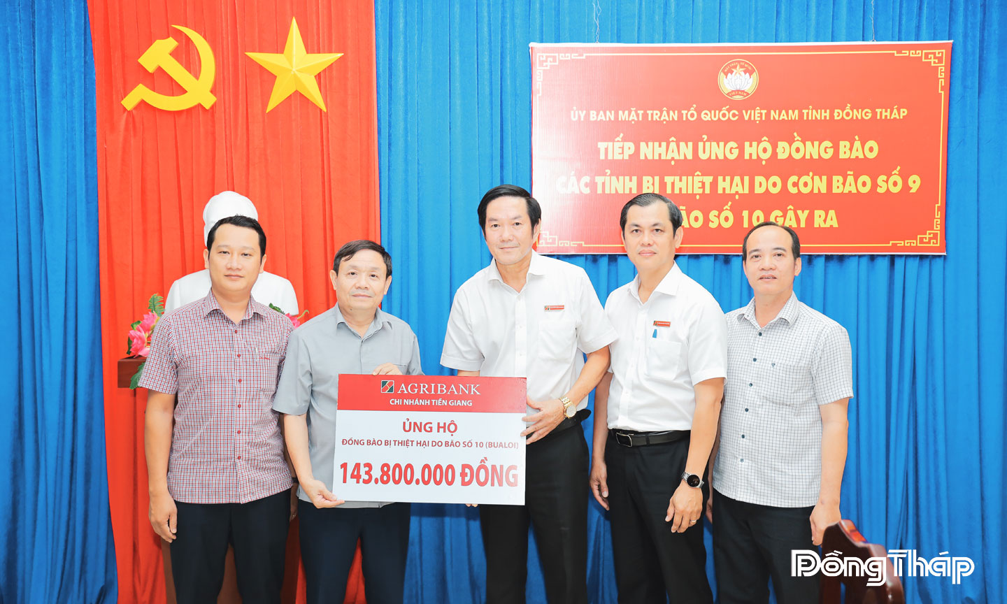 Agribank Tiền Giang ủng hộ 143,8 triệu đồng cho đồng bào bị thiệt hại do bão số 10