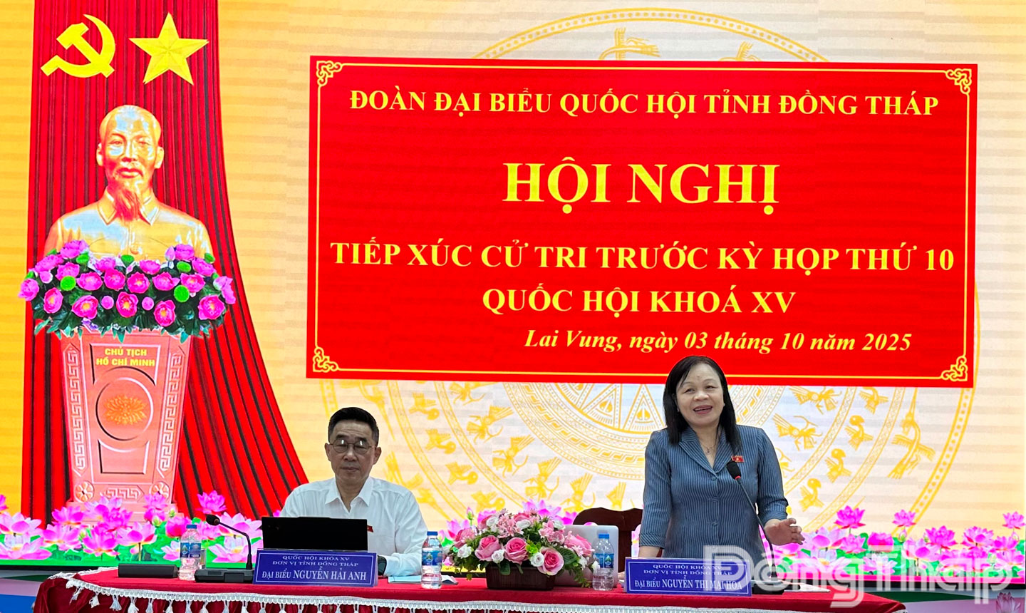 Đoàn Đại biểu Quốc hội tỉnh Đồng Tháp tiếp xúc cử tri xã Lai Vung.