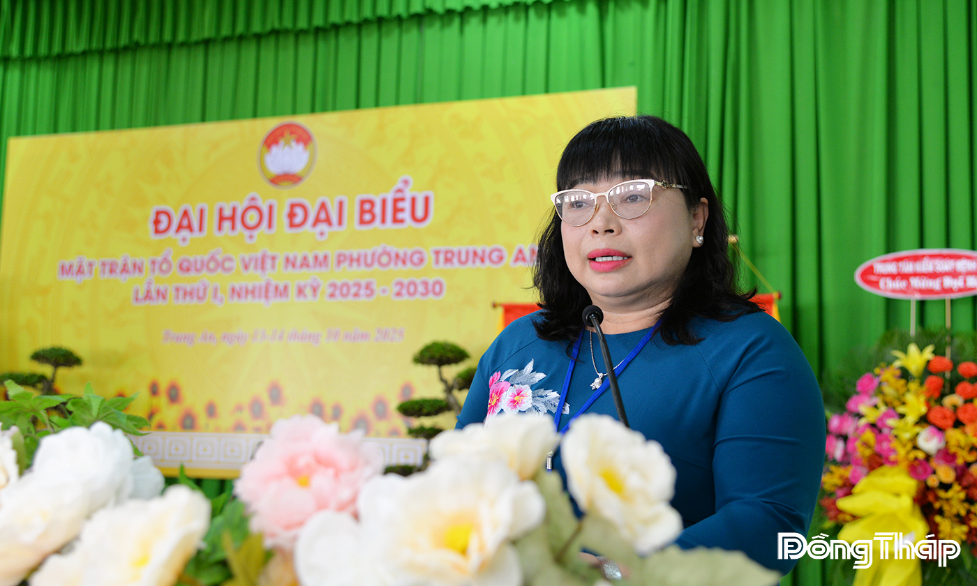 Đồng chí Thái Ngọc Bảo Trâm phát biểu chỉ đạo tại Đại hội.