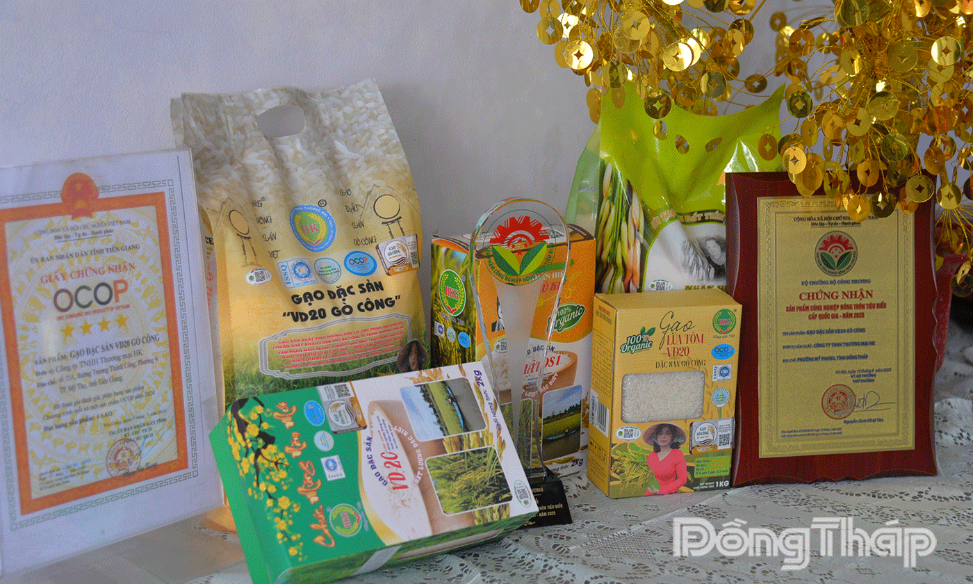 Gạo đặc sản VD20 Gò Công vừa được Bộ Công Thương tôn vinh là “Sản phẩm công nghiệp nông thôn tiêu biểu cấp Quốc gia lần thứ VI, năm 2025”