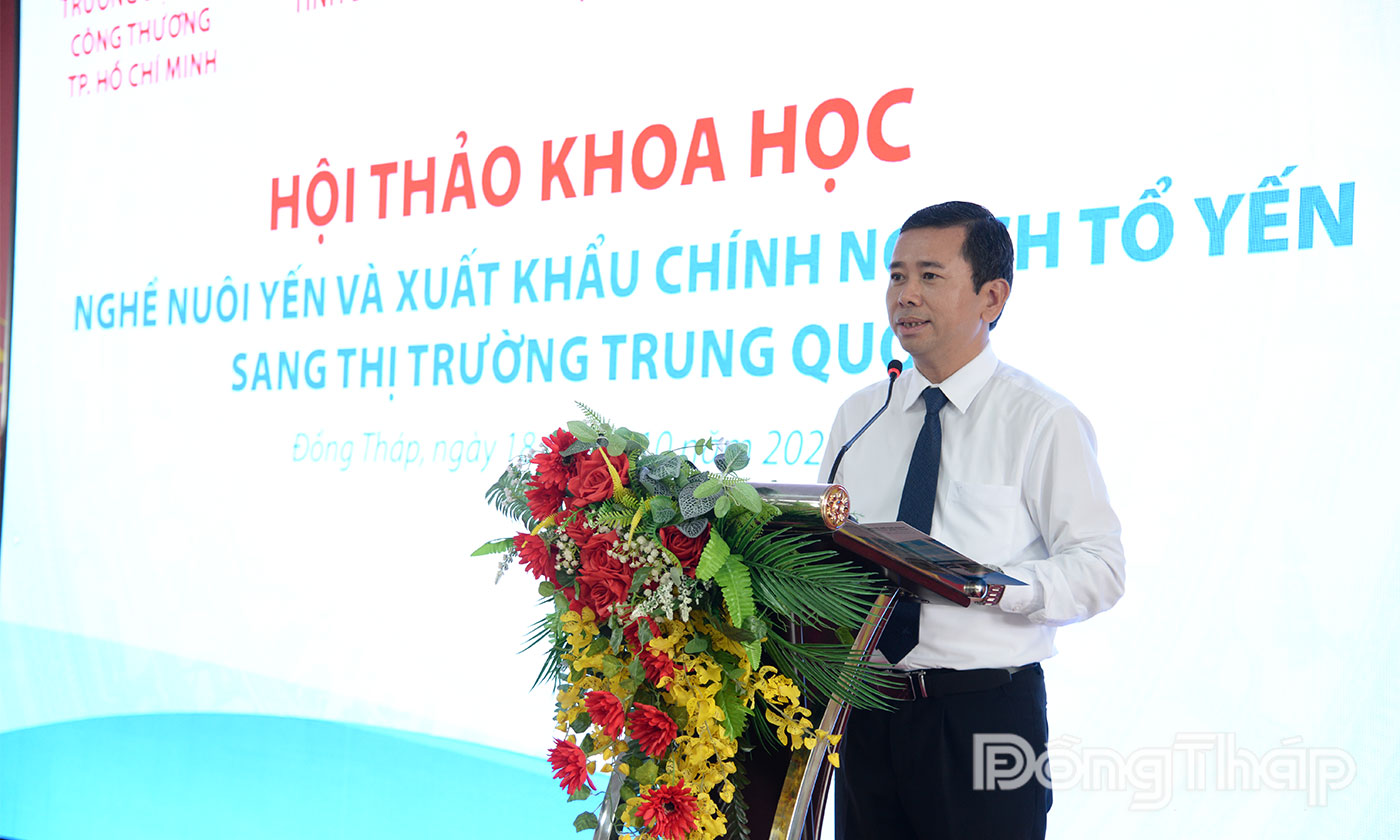 Tiến sĩ Bùi Hồng Đăng, Phó Hiệu trưởng Trường Đại học Công thương TP. Hồ Chí Minh phát biểu khai mạc hội thảo.