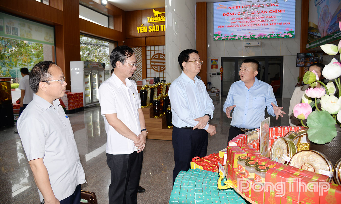 Phó Thủ tướng Chính phủ Mai Văn Chính đến thăm, tìm hiểu hoạt động sản xuất tại Công ty TNHH Thương mại Dịch vụ Trí Sơn.