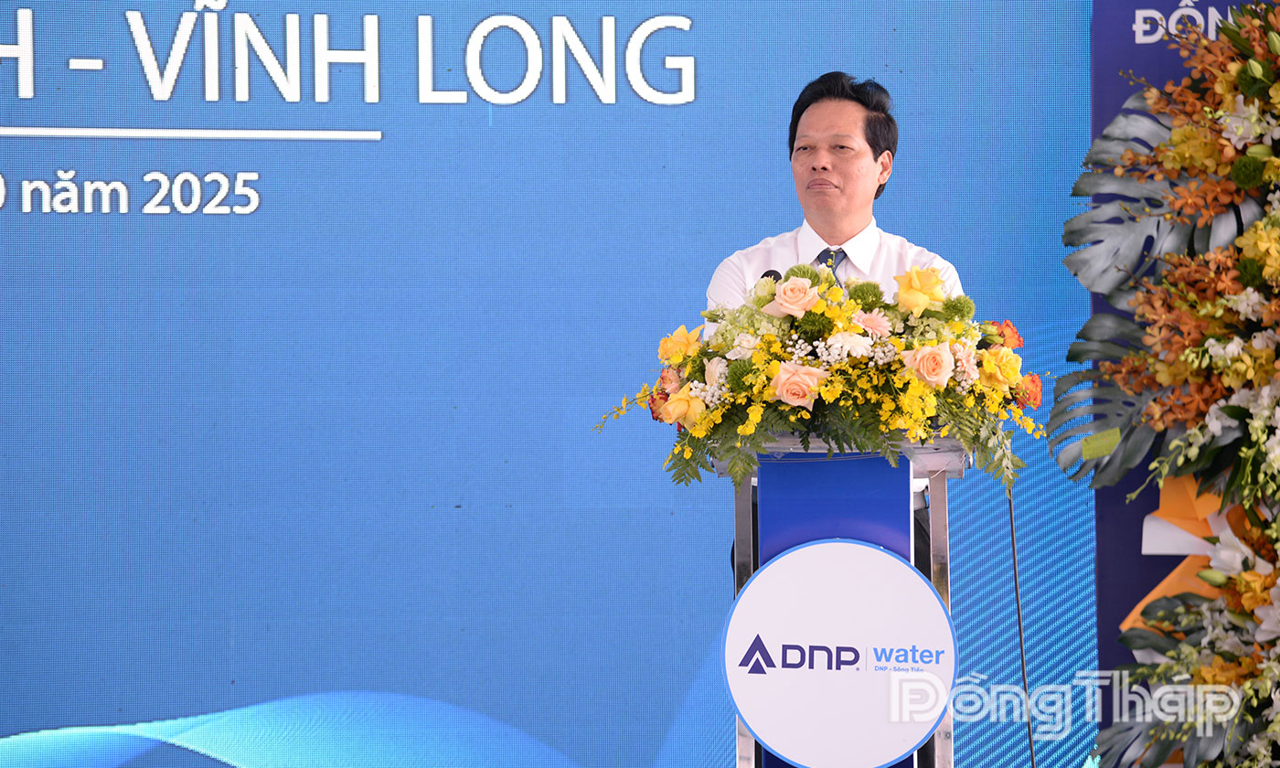 Đồng chí Nguyễn Thành Diệu phát biểu tại Lễ khởi công.