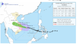Bão số 13 mạnh cấp 14, giật cấp 17 di chuyển theo hướng Tây Tây Bắc