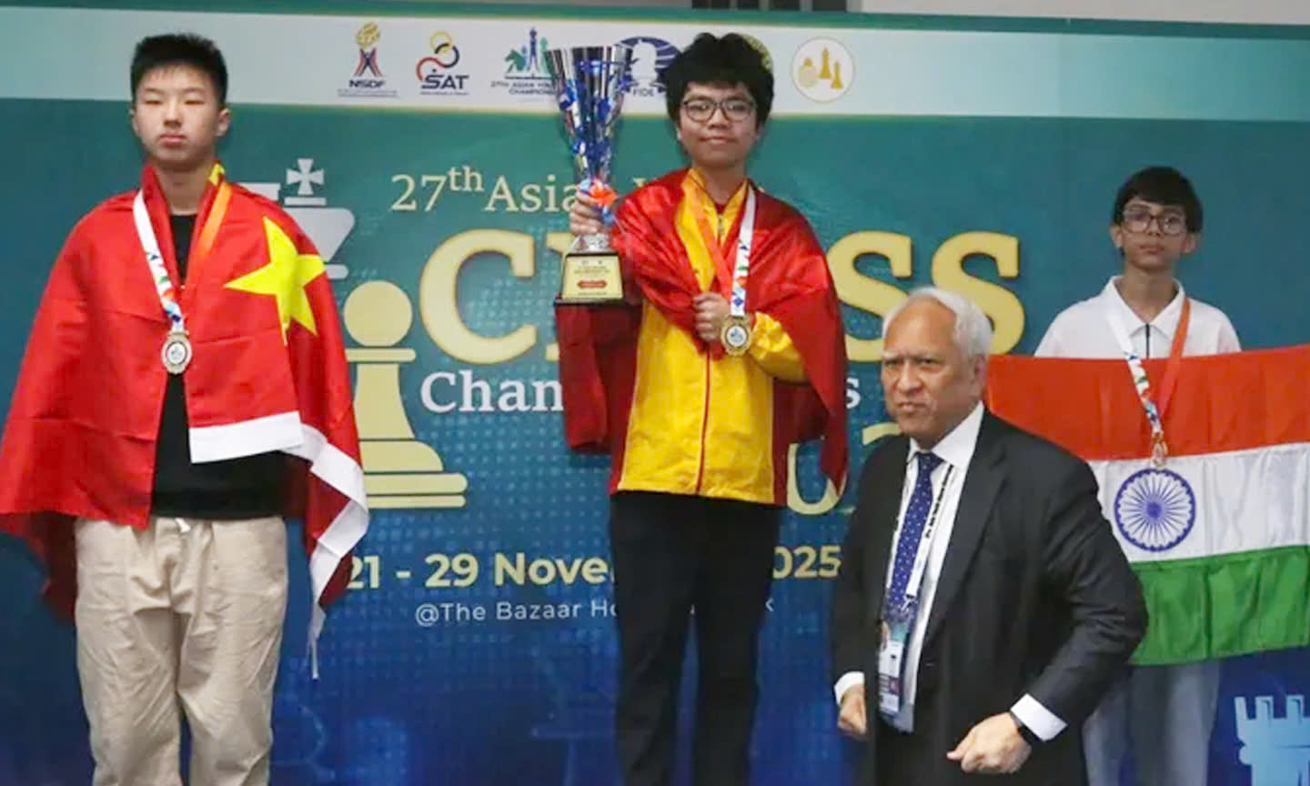 Đội tuyển cờ vua Việt Nam giành 8 HCV đầu tiên tại giải vô địch trẻ châu Á 2025