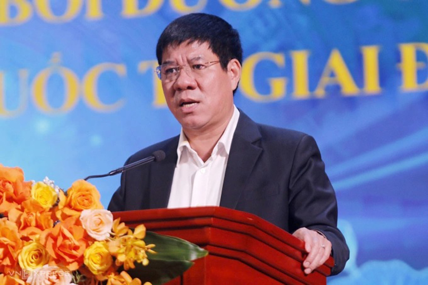 Ông Huỳnh Văn Chương, Cục trưởng Quản lý chất lượng, Bộ Giáo dục và Đào tạo, tại hội nghị, sáng 7-11. Ảnh: Thanh Hằng