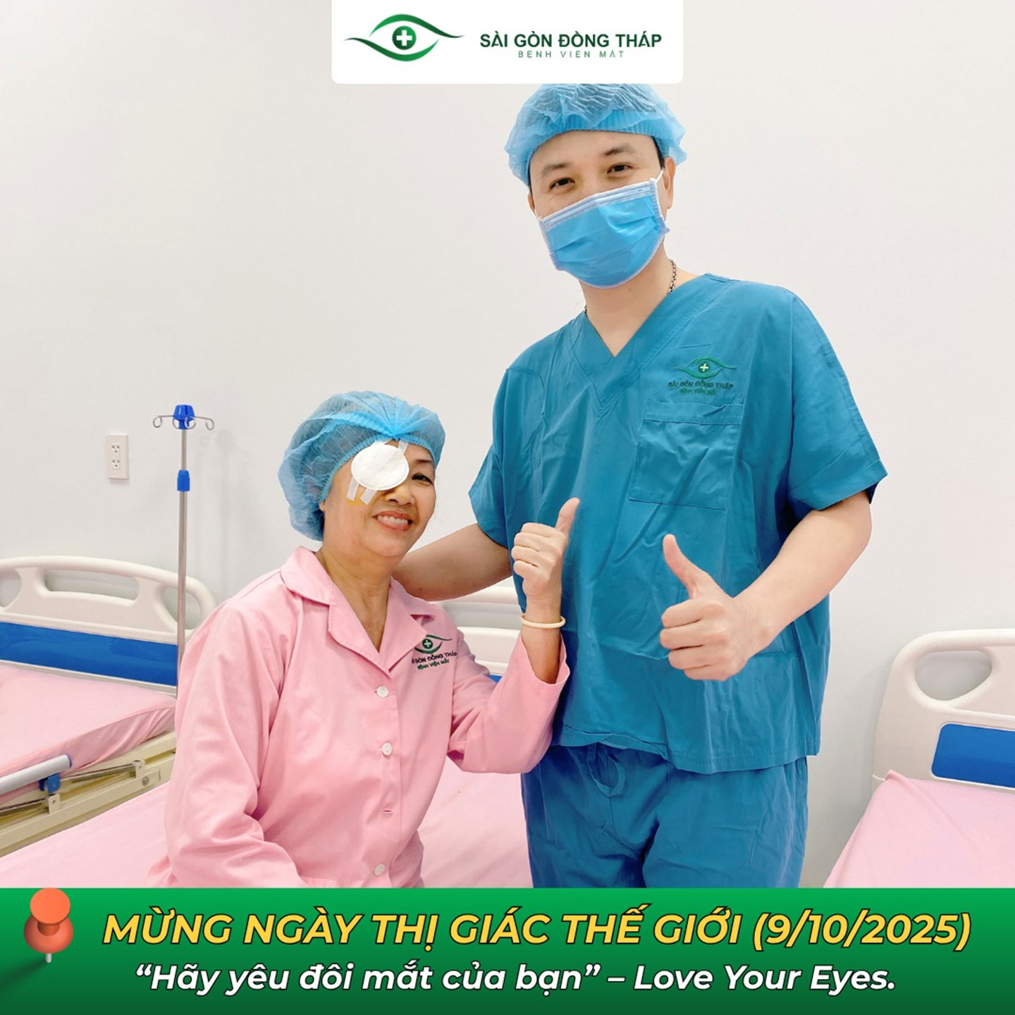 Niềm vui của bệnh nhân và bác sĩ sau mỗi ca phẫu thuật Phaco thành công.