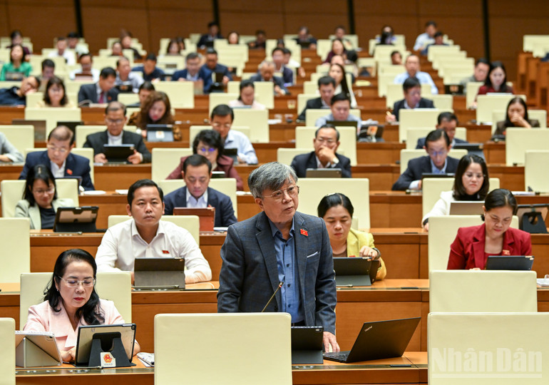 Đại biểu Trương Trọng Nghĩa (Thành phố Hồ Chí Minh) phát biểu. (Ảnh: DUY LINH)