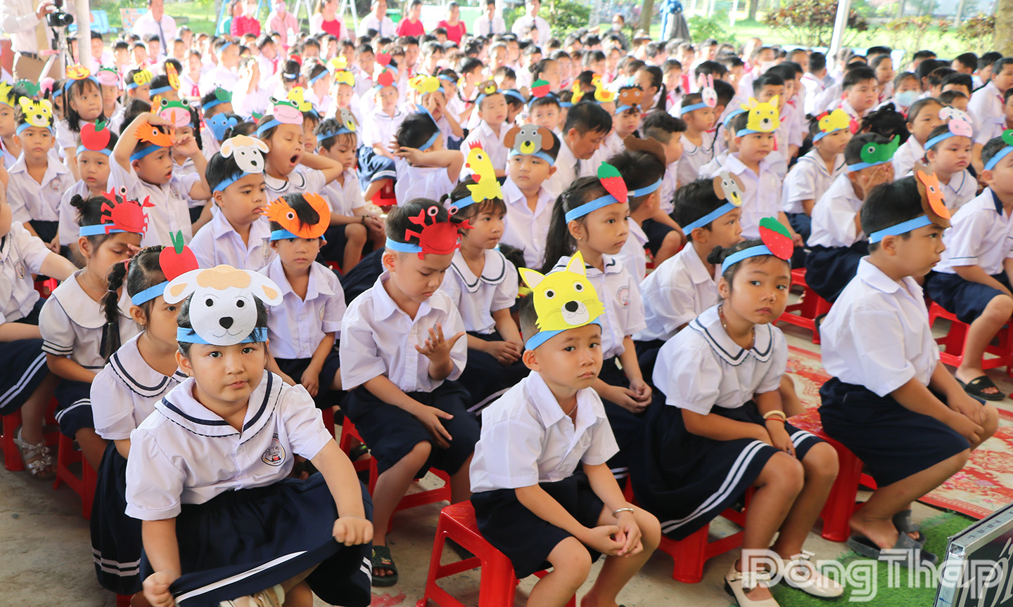 Học sinh Trường Tiểu học Thanh Mỹ (xã Thanh Mỹ). Ảnh: MỸ XUYÊN