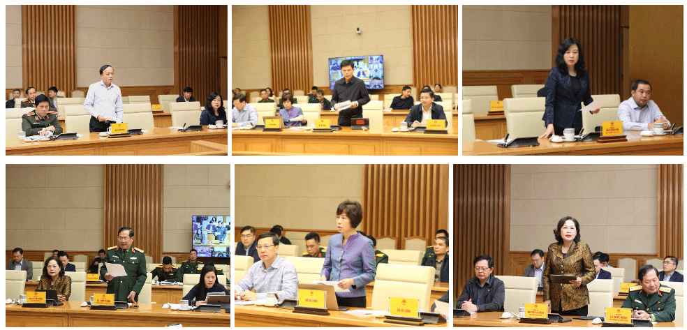 Lãnh đạo các bộ, ngành báo cáo tại phiên họp - Ảnh: VGP/Nhật Bắc