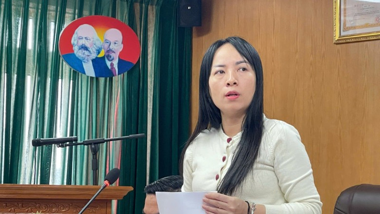 Tiến sĩ Đoàn Thị Thùy Linh, Phó Trưởng Phòng Kiểm soát HIV và các bệnh truyền nhiễm mãn tính, Cục Phòng bệnh phát biểu.