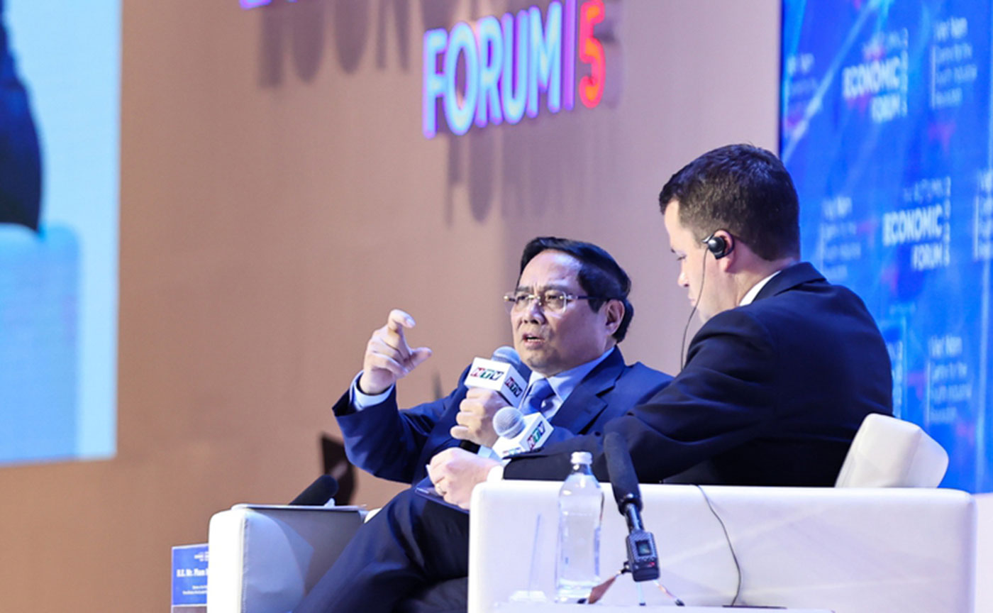 Thủ tướng cho biết Việt Nam có nhiều chương trình, phong trào, hoạt động, chính sách khuyến khích điều này trong học sinh, sinh viên, hỗ trợ các hoạt động khởi nghiệp - Ảnh: VGP/Nhật Bắc