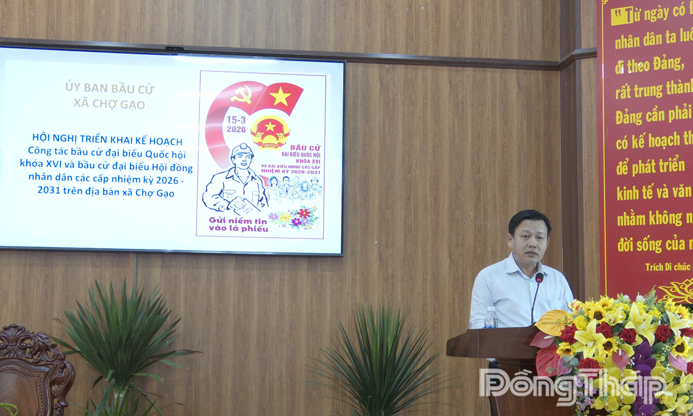 Xã Chợ Gạo triển khai công tác bầu cử đại biểu Quốc hội và Hội đồng nhân dân các cấp